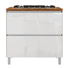 Balcão para Cooktop de 5 Bocas Bartira Amazonita com 1 Porta, 1 Gaveta e 1 Prateleira - 80,1cm de largura