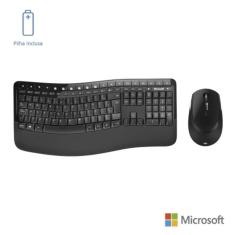 Teclado E Mouse Microsoft Sem Fio Comfort Usb Preto Pp400005