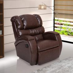 Poltrona Reclinável com Giro e Balanço Imperial Império Estofados Marrom
