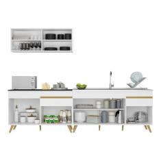 Cozinha Compacta Veneza Gw Mp2077 Com Armário E Balcão Branca