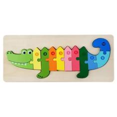 Quebra cabeça 3d aprendendo os números jacaré brinquedo