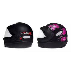 Kit Capacetes San Marino Preto Fosco Classic Femme Feminino Preto, Pre