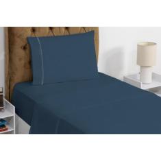 Lençol solteiro 3 peças com lençol elástico e superior micropercal 400