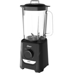 Liquidificador Power Oster Preto Jarra de Vidro 2,2L 1250W 10 Velocida