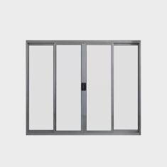 Janela de Alumínio de Correr 100x100cm 4 Folhas Hale Esquadrias