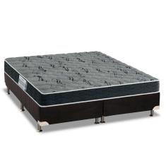 Cama Box King: Colchão Espuma Probel D33 ProDormir Advanced Mega Resistente + Base crc Suede Black(193x203)