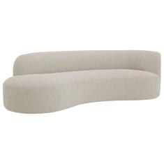 Divã Recamier Orgânico Tokyo 160cm Lado Esquerdo Linho Bege