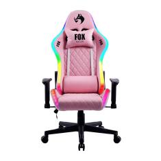 Cadeira Gamer Fox Racer Rgb Com Iluminação Led Rosa Ut-c1583l