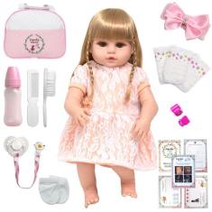 Boneca Reborn Adora Loira Gatinha Cabelo Longo 20 Itens - Cegonha Rebo
