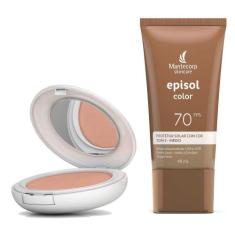 Kit 1 Protetor Solar Episol Color Tom Claro 2 FPS 50 Pó Compacto 10g