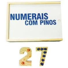 Brinquedos Educativos - Numerais Com Pinos 54 Peças