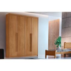 Guarda Roupa 4 Portas E 2 Gavetas Naturale - Rufato