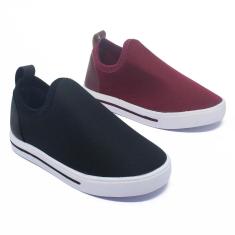 Kit 2 Pares Tênis Infantil Escolar Calce Facil Leve Confortável Macio FAIXETA-Feminino