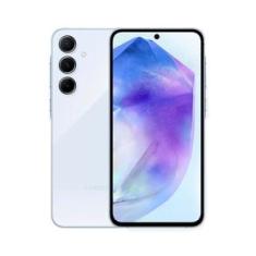 Smartphone Samsung Galaxy A55 5G 128GB Azul Claro, 8GB RAM, Câmera Tripla, Traseira de até 50MP, Selfie de 32MP e Tela Super AMOLED 6.6" Azul / Bivolt