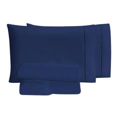 Jogo De Cama Ponto Palito Porcelana Liso King 4 Peças - Vitor Bordados