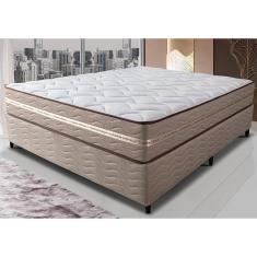 Cama Box Casal (Colchão + Box) 138x188x60 de Molas Ensacadas Cama inBox Smart Gold Bege