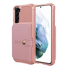 Estojo de couro carteira magnética para Samsung Galaxy S22 Ultra S21 S20 Plus S21FE A12 A52 A52S A72 A12 A33 A53 A73 Stand Card Cover, ouro rosa, para Galaxy S21 Ultra