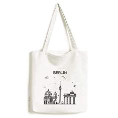 Bolsa de lona de arquitetura alemã Berlim bolsa de compras casual bolsa de mão