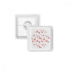 Kit de atualização para jogos com teclado mecânico PBT padrão flamingo rosa e branco