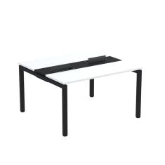 Mesa Plataforma Dupla com Pé de Aço para Coworking 120x120 Pdc12/12/2p Branco/Preto