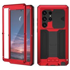 JGY Capa de metal ultra resistente para Samsung S24 com protetor de tela com suporte para câmera Samsung S24 Ultra Full Body Militar resistente à prova de choque capa de teste Dorp para uso externo