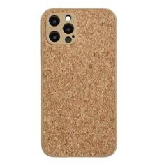 Capa de telefone respirável de madeira de cortiça para iPhone 15 14 12 11 13 Pro Max Mini XS XR X 6 7 8 Plus SE Capa de silicone macio, cáqui, para iPhone XS Max