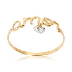 Anel de ouro 18k Amor com Pingente - Elegancy Joias, 8