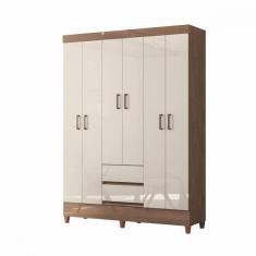 Guarda Roupa De Casal Com Pés Jequitiba Off White New Opção Jequitiba / Off White