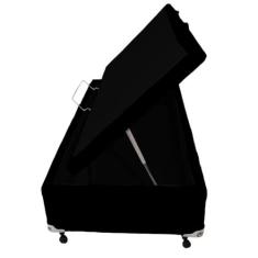 Cama Box Baú Castor Solteiro Corano Preto 96x203x35cm