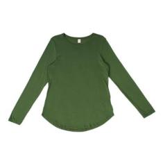 Blusa Feminina Rovitex Manga Longa Verde Escuro-Feminino