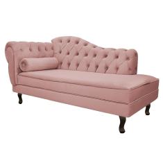 Diva Recamier Diana 160cm Lado Direito Suede - Doce Sonho Móveis Rosê