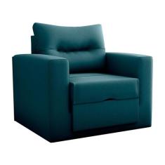 Sofá-Cama Solteiro Marisol Suede Petróleo - Modern