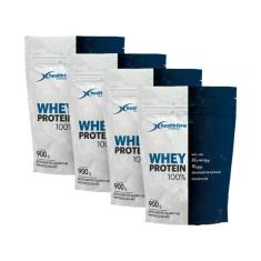 4x Whey Protein 100% Refil 900g (3,6 Kg) - HEALTH TIME, CAPPUCCINO