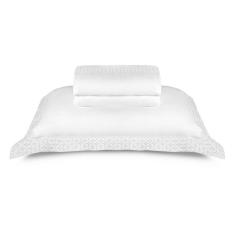 Jogo De Cama King Size Carnegie Branco 300 Fios Algodão