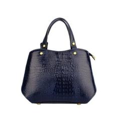 Bolsa pequena de couro croco Megan-Feminino