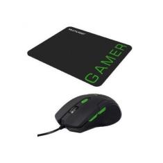 Combo Mouse 3200Dpi E Mousepad Gamer Verde Multilaser Mo273