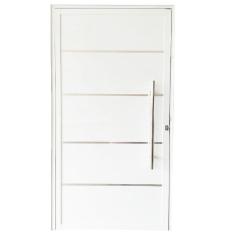 Porta Lambril de Alumínio Branco  2.10 X 0.90 x 0.045 com Puxador e Friso
