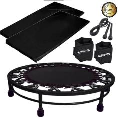 Cama elástica mini jump + 2colchonete + corda+ caneleira 2