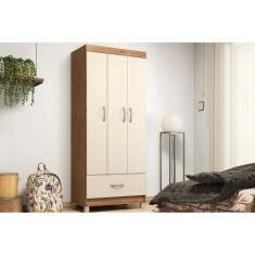 Guarda Roupa 3 Portas e 1 Gaveta Prince Amêndola/Off White - Demóbile