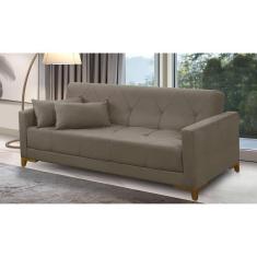 Sofá Cama 3 lugares 2,00m Aurora Suede Capuccino Adonai Estofados
