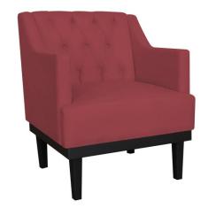 Poltrona Decorativa Clássica Base em Madeira Suede Cores - Ds Estofado