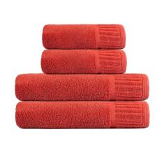 Jogo de Toalhas Macias 2 Banho + 2 Rosto 100% Algodão Grande - Bella E