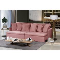 Sofá 5 Lugares Modular Olinda 2.90 MT com Molas Retrátil e Reclinável 