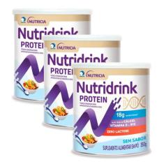 Nutridrink Protein Sem Sabor Zero Lactose 350g  Kit com três unidades 