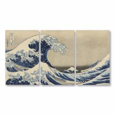 Quadro A Grande Onda De Kanagawa Arte Canvas 125X65Cm