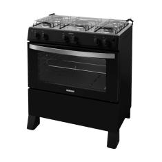 Fogão à Gás Itatiaia Star New 5 Bocas Mesa Inox Forno 82 Litros -Preto