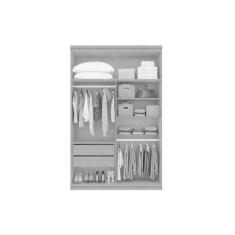 Guarda Roupa Solteiro 4 Portas E 2 Gavetas C- Pés Alonzo Amendoa Clean