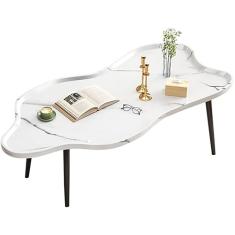 Mesa lateral de sofá requintada, mesa de centro pequena para sala de estar, sala de estar, mesa casual MDF absorvente em forma de flor, pernas de mesa fáceis, sala de escritório, mesa de chá (cor: A,