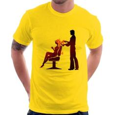 Camiseta Cabeleireiro - Foca na Moda, Amarelo, G