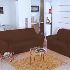 Capa de Sofá 2 e 3 Lugares Malha Gel Coladinha Tabaco - FAGUI ENXOVAIS